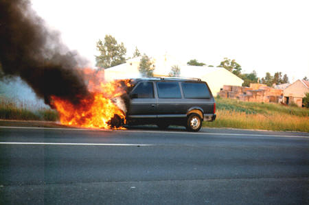 Van on Fire